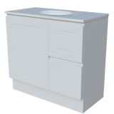 Nevada Classic Vanity 900mm Centre White Gloss Under Counter Basin SilkSurface Top Floor standing (NVC-V-900-C-SSU-F)