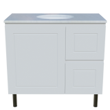 Nevada Classic Vanity 900mm Centre White Gloss Under Counter Basin SilkSurface Top On Legs (NVC-V-900-C-SSU-L)