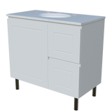 Nevada Classic Vanity 900mm Centre White Gloss Under Counter Basin SilkSurface Top On Legs (NVC-V-900-C-SSU-L)
