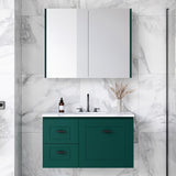 Nevada Classic Vanity 900mm Centre White Gloss Under Counter Basin SilkSurface Top Wall hung (NVC-V-900-C-SSU-W)