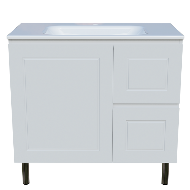 Nevada Classic Vanity 900mm Centre Bowl Stadium Top On Legs (NVC-V-900-C-STD-L)