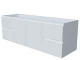 Nevada Classic Cabinet Only 1500mm Double Bowl Wall hung