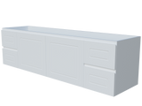 Nevada Classic Vanity 1800mm Left White Gloss Under Counter Basin SilkSurface Top Wall hung