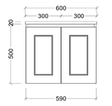 Nevada classic cabinet only 600mm centre bowl wall hung