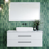 Nevada Plus Classic Vanity 1200mm Centre White Gloss Above Counter Basin SilkSurface Top Wall hung (NVPC-V-1200-C-SSA-W)