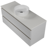 Nevada Plus Classic Vanity 1200mm Centre White Gloss Above Counter Basin SilkSurface Top Wall hung (NVPC-V-1200-C-SSA-W)