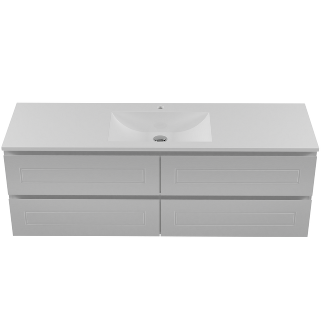Nevada Plus Classic Vanity 1500mm Centre Bowl Regal Top Wall hung (NVPC-V-1500-C-REG-W)