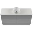 Nevada Plus Classic Vanity 1500mm Centre White Gloss Above Counter Basin SilkSurface Top Floor standing (NVPC-V-1500-C-SSA-F)