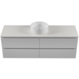 Nevada Plus Classic Vanity 1500mm Centre White Gloss Above Counter Basin SilkSurface Top Wall hung (NVPC-V-1500-C-SSA-W)