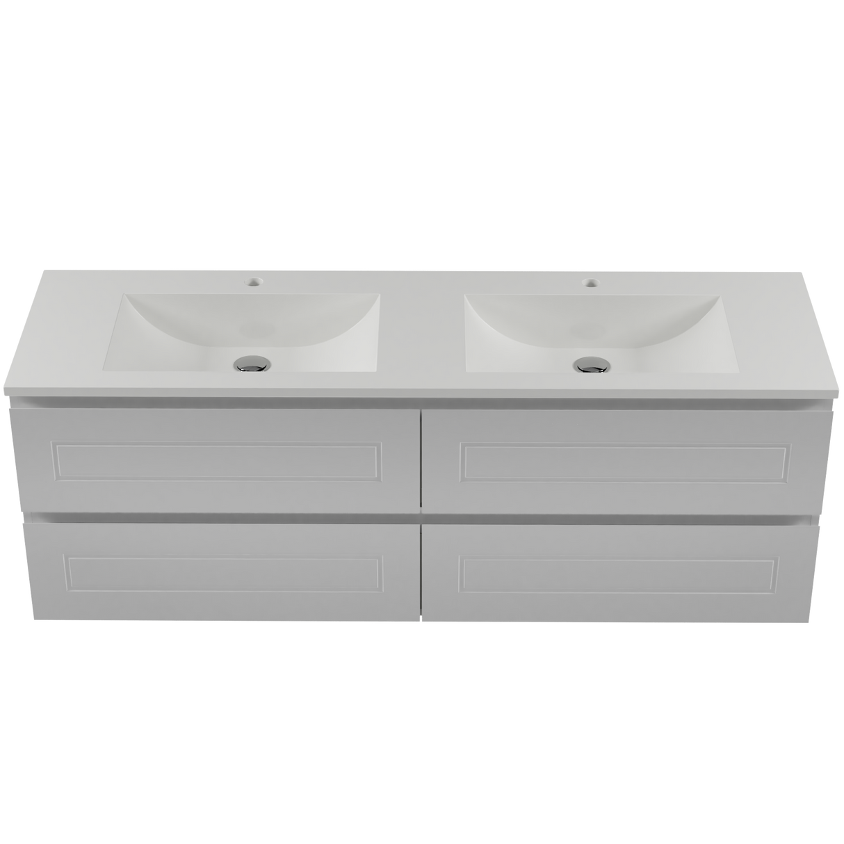 Nevada Plus Classic Vanity 1500mm Double Bowl Regal Top Wall hung (NVPC-V-1500-D-REG-W)
