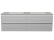 Nevada Plus Classic Vanity 1500mm Double White Gloss Under Counter Basins SilkSurface Top Wall hung (NVPC-V-1500-D-SSU-W)