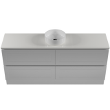 Nevada Plus Classic Vanity 1800mm Centre White Gloss Above Counter Basin SilkSurface Top Floor standing (NVPC-V-1800-C-SSA-F)