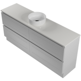 Nevada Plus Classic Vanity 1800mm Centre White Gloss Above Counter Basin SilkSurface Top Floor standing (NVPC-V-1800-C-SSA-F)