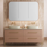 Nevada Plus Classic Vanity 1800mm Double White Gloss Above Counter Basins SilkSurface Top On Legs (NVPC-V-1800-D-SSA-L)
