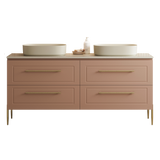 Nevada Plus Classic Vanity 1800mm Double White Gloss Above Counter Basins SilkSurface Top On Legs (NVPC-V-1800-D-SSA-L)