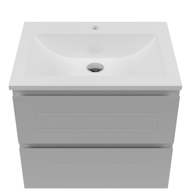 Nevada Plus Classic Vanity 600mm Centre Bowl Regal Top Wall hung (NVPC-V-600-C-REG-W)