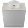 Nevada Plus Classic Vanity 750mm Centre White Gloss Above Counter Basin SilkSurface Top Floor standing (NVPC-V-750-C-SSA-F)
