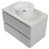 Nevada Plus Classic Vanity 750mm Centre White Gloss Above Counter Basin SilkSurface Top Wall hung (NVPC-V-750-C-SSA-W)