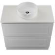 Nevada Plus Classic Vanity 900mm Centre White Gloss Above Counter Basin SilkSurface Top Floor standing (NVPC-V-900-C-SSA-F)