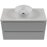 Nevada Plus Classic Vanity 900mm Centre White Gloss Above Counter Basin SilkSurface Top Wall hung (NVPC-V-900-C-SSA-W)