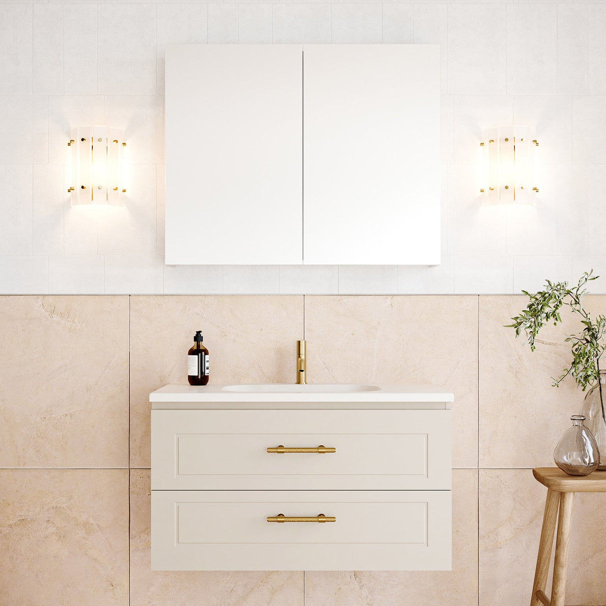 Nevada Plus Classic Vanity 900mm Centre Bowl Stadium Top Wall hung (NVPC-V-900-C-STD-W)