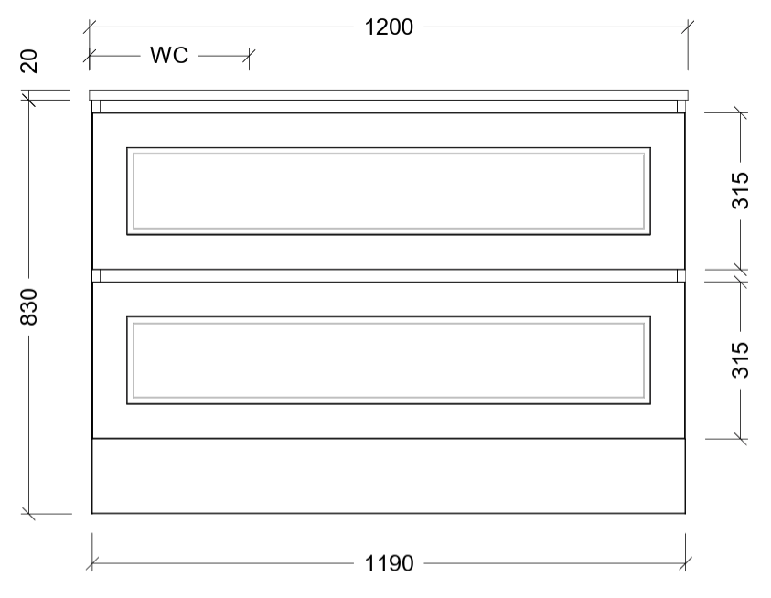 Nevada plus classic cabinet only 1200mm left bowl floor standing