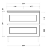 Nevada Plus Classic Vanity 900mm Right Bowl Alpha Top On Legs