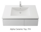 Nevada Quickship Vanity 1200mm White Satin Centre Bowl 1 Tap Hole Alpha Top Floor standing