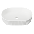 An image of Timberline's Oval Flute Basin 490mm White Matt
