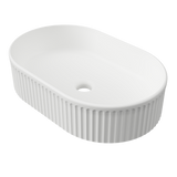 An image of Timberline's Oval Flute Basin 490mm White Matt