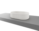 An image of Timberline's Oval Flute Basin 490mm White Matt