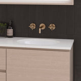 A lifestyle image of Timberline's Oval Undermount Basin 420mm White Gloss