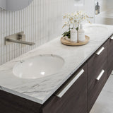 A lifestyle image of Timberline's Oval Undermount Basin 420mm White Gloss