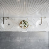 A lifestyle image of Timberline's Oval Undermount Basin 420mm White Gloss