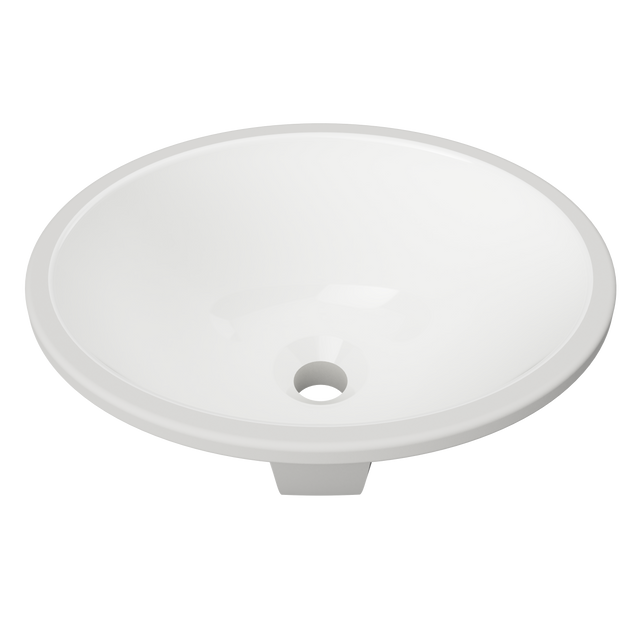 An image of Timberline's Oval Undermount Basin 420mm White Gloss
