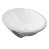 An image of Timberline's Oval Undermount Basin 420mm White Gloss