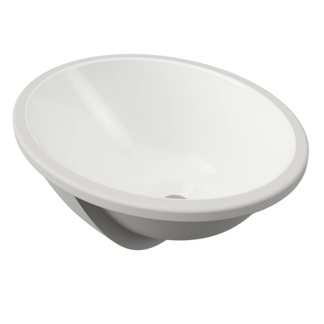 An image of Timberline's Oval Undermount Basin 420mm White Gloss