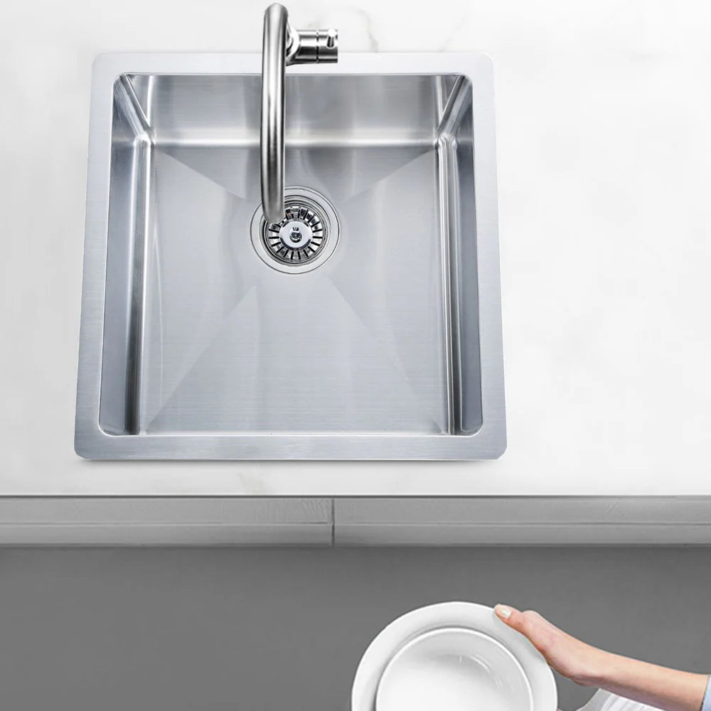 Single Square Bowl Stainless Steel Kitchen Sink Round Waste PKSS-450R