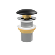 Black Matt Pop Up Waste with Ceramic Cover. No Overflow (POP-OPT-BLK)