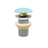 Blue Matt Pop Up Waste with Ceramic Cover. No Overflow (POP-OPT-BLU)