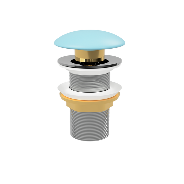 Blue Matt Pop Up Waste with Ceramic Cover. No Overflow (POP-OPT-BLU)