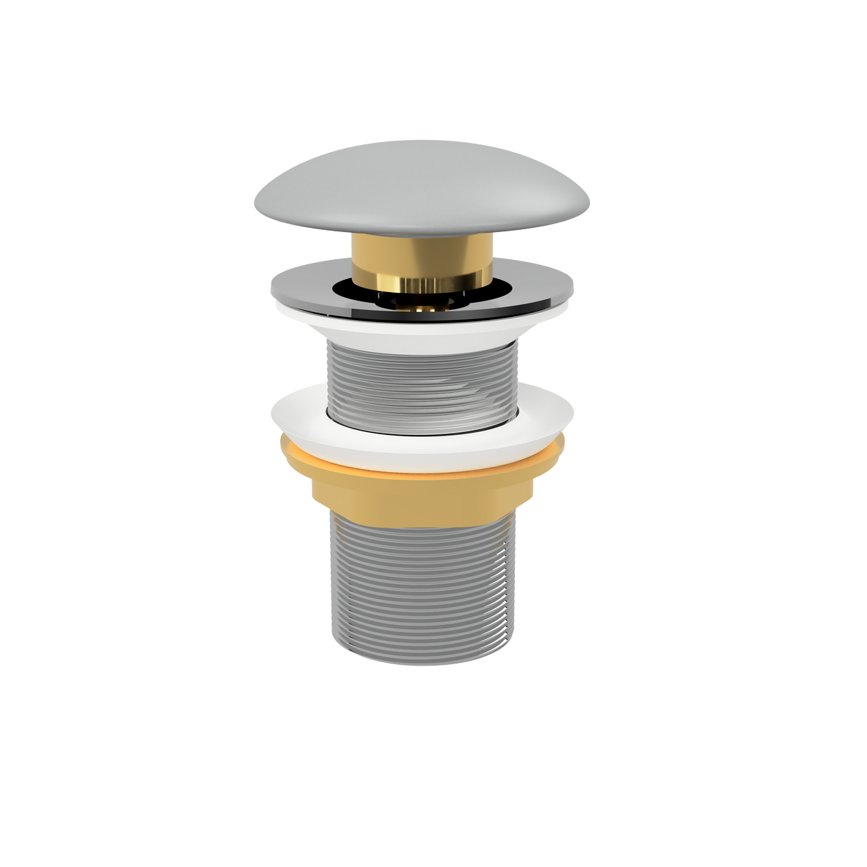 Grey Matt Pop Up Waste with Ceramic Cover. No Overflow (POP-OPT-DGM)