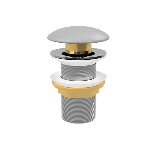Grey Matt Pop Up Waste with Ceramic Cover. No Overflow (POP-OPT-DGM)