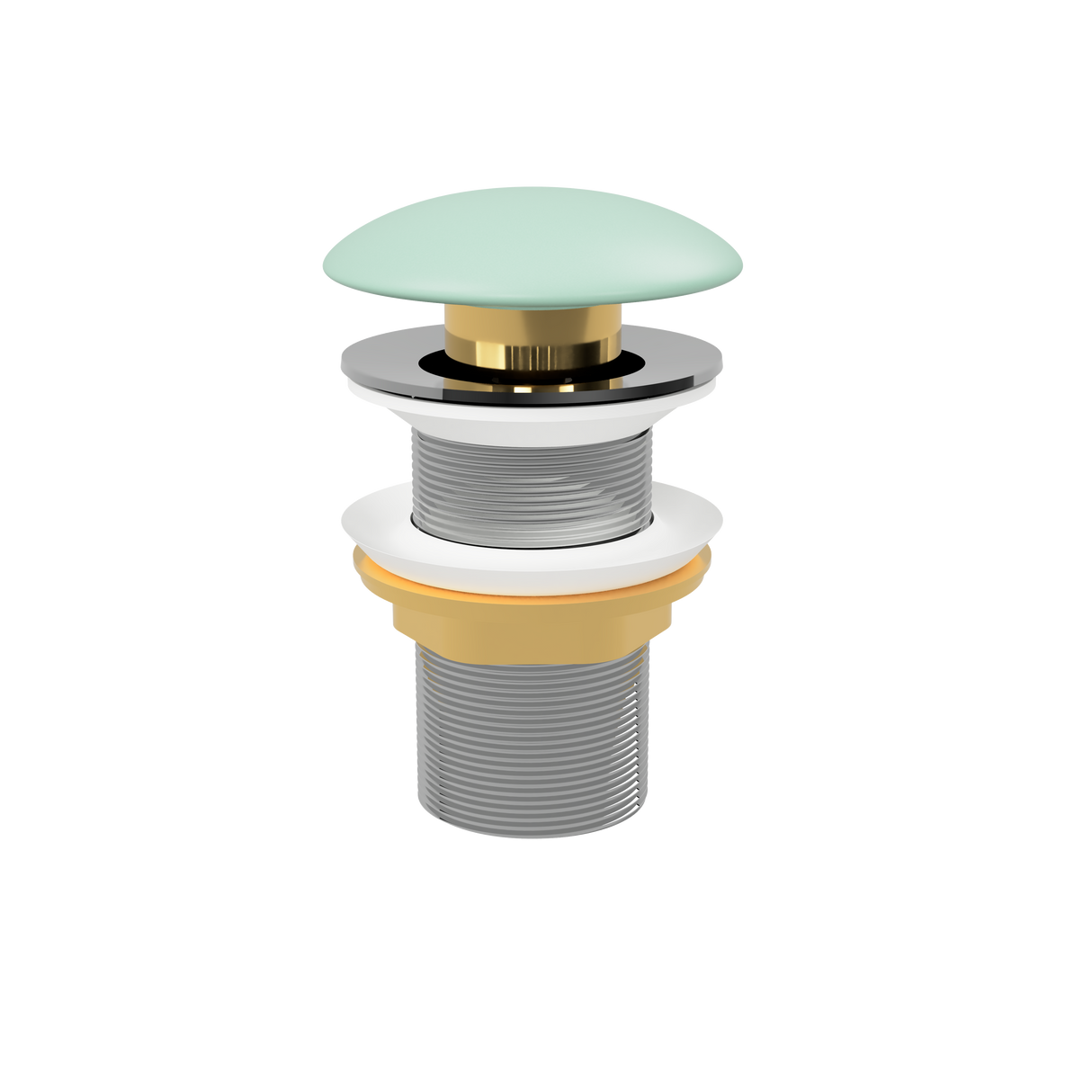 Mint Matt Pop Up Waste with Ceramic Cover. No Overflow (POP-OPT-GRN)