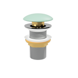 Mint Matt Pop Up Waste with Ceramic Cover. No Overflow (POP-OPT-GRN)
