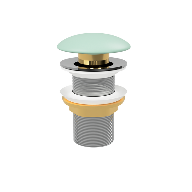 Mint Matt Pop Up Waste with Ceramic Cover. No Overflow (POP-OPT-GRN)