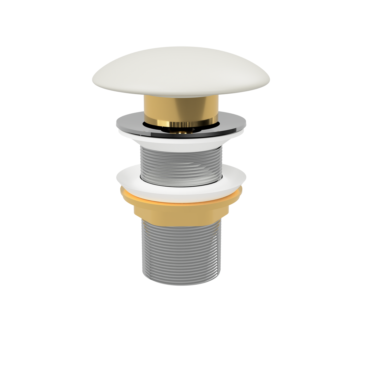 Ivory Pop Up Waste with Ceramic Cover. No Overflow (POP-OPT-IM)