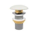 Ivory Pop Up Waste with Ceramic Cover. No Overflow (POP-OPT-IM)