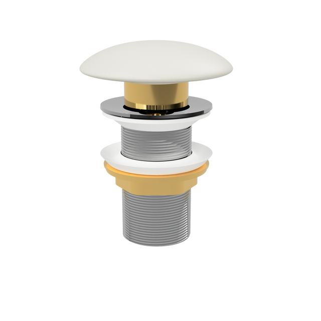 Ivory Pop Up Waste with Ceramic Cover. No Overflow (POP-OPT-IM)