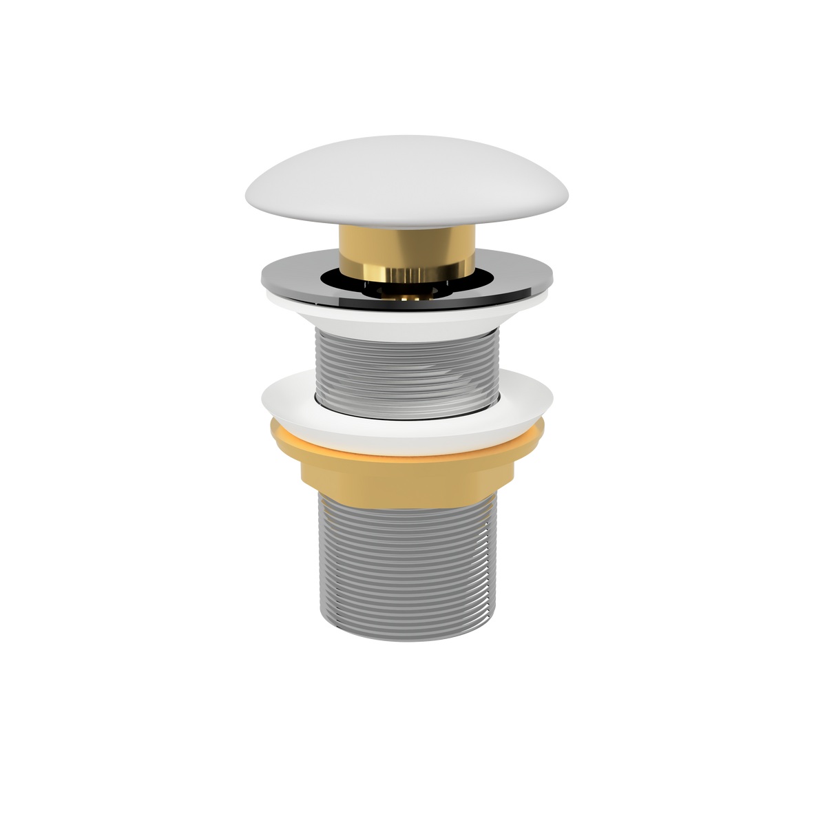 Light Grey Matt Pop Up Waste with Ceramic Cover. No Overflow (POP-OPT-LGM)